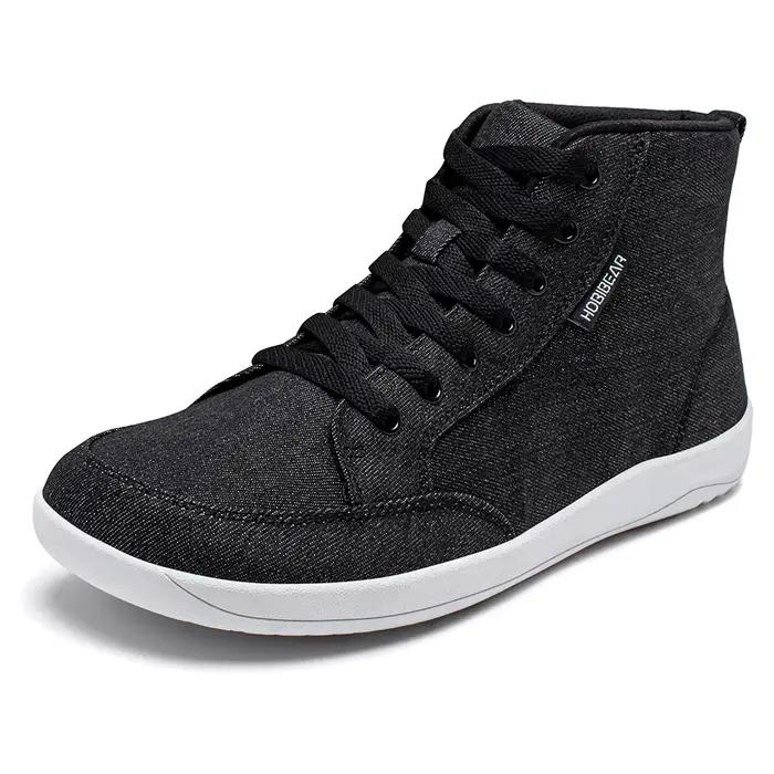 HOBIBEAR chaussures mi-hautes pieds nus unisexe boîte à bout large baskets en toile zéro goutte à la