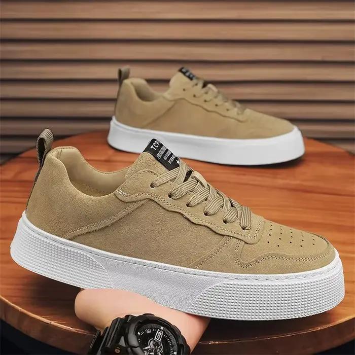 2026Men baskets de luxe en daim chaussures décontractées à lacets plate-forme chaussure à la mode ru
