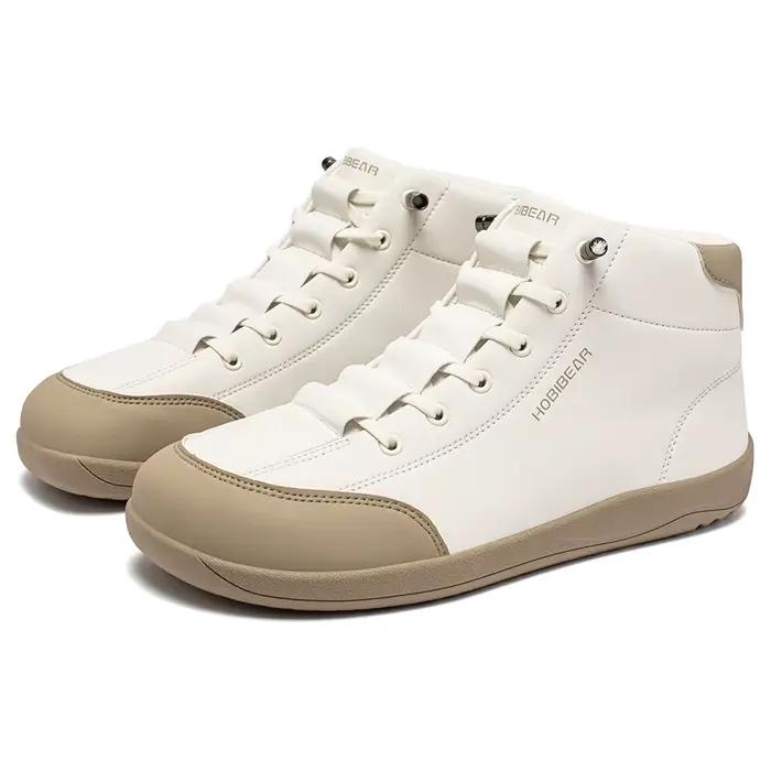 HOBIBEAR chaussures mi-hautes pieds nus unisexe bout large bottines minimalistes en cuir artificiel
