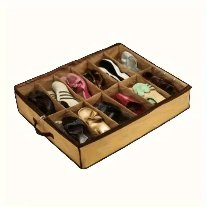 Boîte à chaussures avec fermeture éclair de sécurité - sac de rangement, armoire gain de place pour