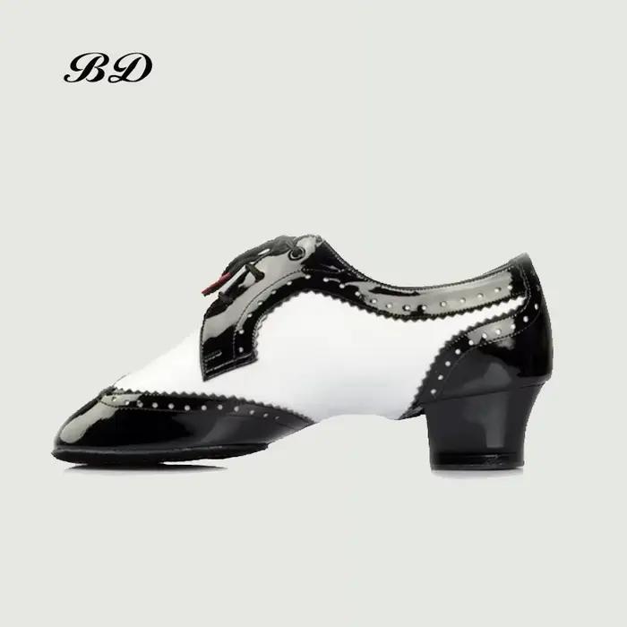 BD dance441 – chaussures de danse latine pour hommes, semelle en cuir de vache moderne, antidérapant