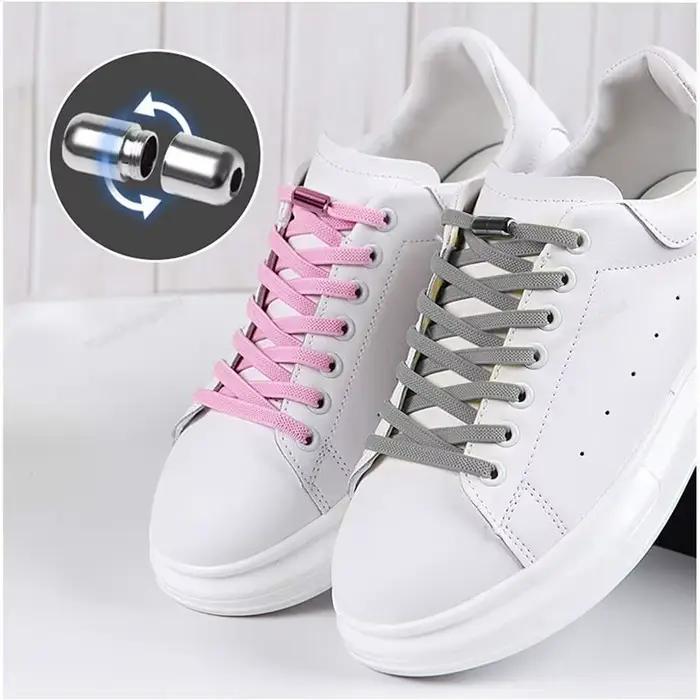Lacets de chaussures de course élastiques multicolores, pour enfants, adultes et personnes âgées, ra