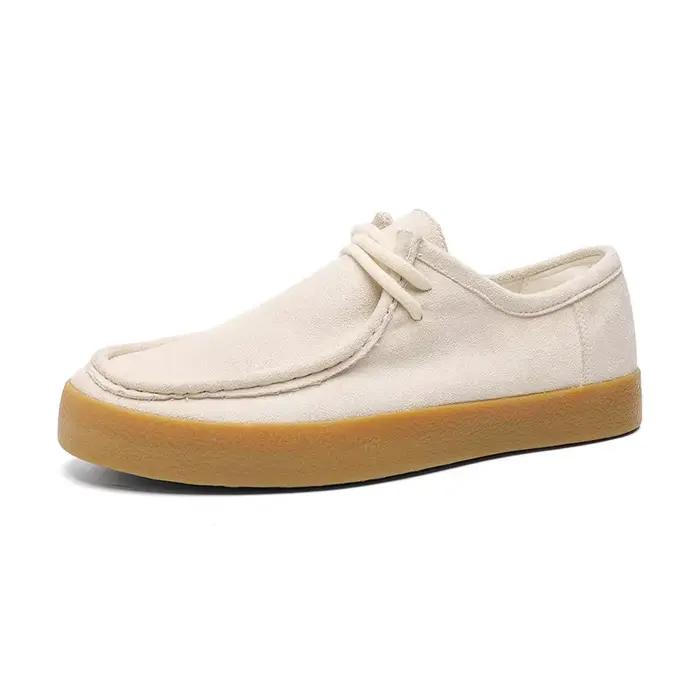 Chaussures en cuir décontractées pour hommes, faites à la main, style rétro, à semelle souple, basse