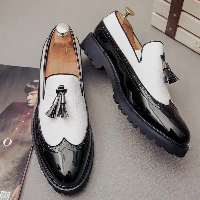 Mocassins en cuir confortables et respirants pour hommes, chaussures provoqué vintage, chaussures d'