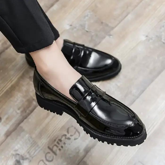 Lefu chaussures hommes semelle épaisse confortable à la mode marque chaussures en cuir hommes de hau