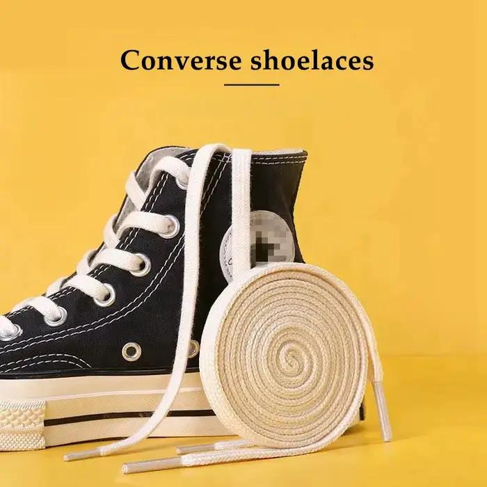 1 paire de lacets classique rétro Double tissage lacet toile coton chaussures plates lacets baskets
