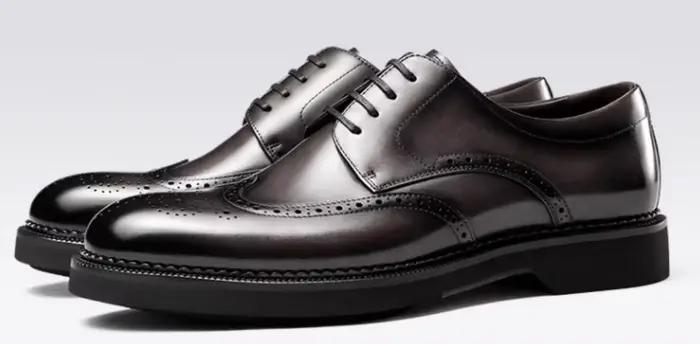 Chaussures à bout pointu pour hommes, chaussures pour hommes à semelles épaisses, bout rond pour le