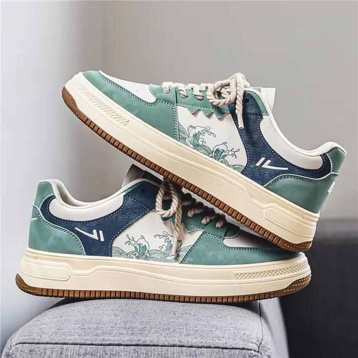 Chaussures de skateboard vulcanisées en toile pour hommes, baskets confortables et décontractées, fa