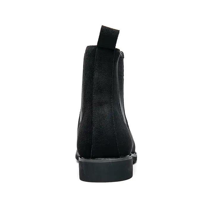 Bottes Chelsea pour hommes vin rouge noir Faux daim affaires à talons bas à la main mode livraison g