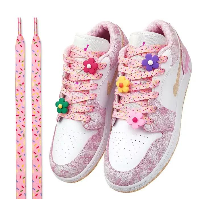 Af1 lacets de crème glacée pour baskets Mandarin canard poudre vert lacets coulant lacet coloré fleu