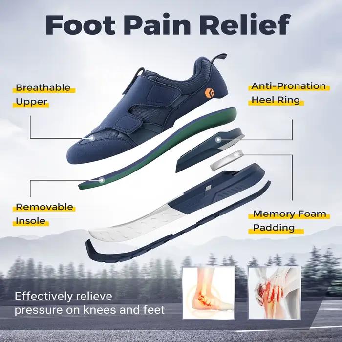 Chaussures Diabétiques FitVille pour Hommes – Largeur Spéciale, Faciles à Enfiler, pour Pieds Gonflé