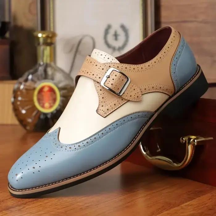 Oxford-Chaussures formelles en cuir pour hommes, chaussures d'affaires de luxe, nouvelle robe Brogue