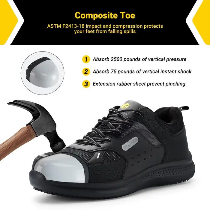 FitVille chaussures de travail Extra larges pour hommes chaussures décontractées anti-dérapant bout