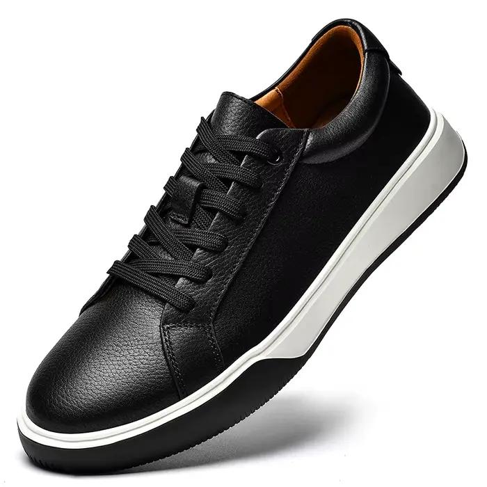 Chaussures de planche en cuir véritable à semelle résistante à l'usure, chaussures de marche polyval