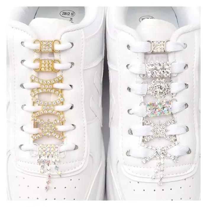 AF1 diamant lacets boucle en métal luxe strass chaussures accessoires lacets en métal serrure Sneake