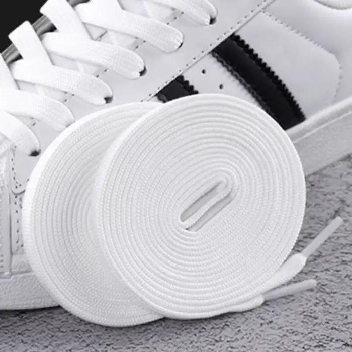 1 paire de lacets classiques plats noir blanc dentelle de chaussure Double tissu antidérapant Polyes