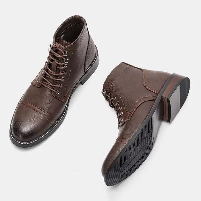 Bottines en cuir confortables de marque tendance 2026, bottines décontractées à la cheville