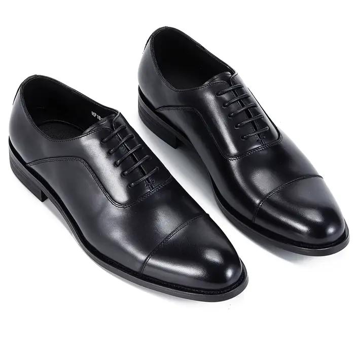Chaussures habillées en cuir italien classiques et respirantes pour homme, en cuir pleine fleur, sty