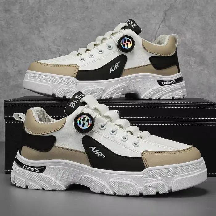 Marque hommes baskets en cuir plate-forme chaussures décontractées pour hommes en plein air conforta