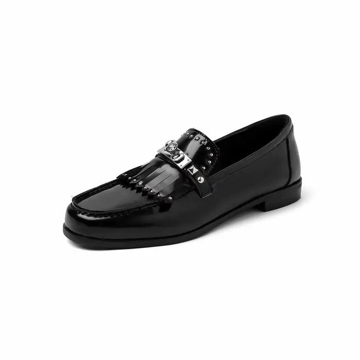 Ods marque de luxe chaîne conception chaussures pour hommes mocassins en cuir vert élégant sans lace