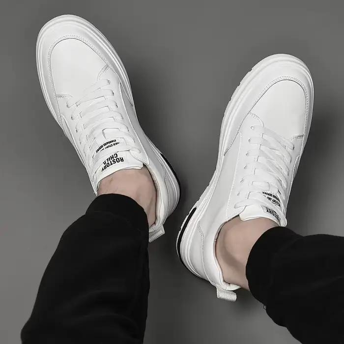 Chaussures rehaussantes en cuir véritable pour hommes, baskets décontractées, augmentation recommand