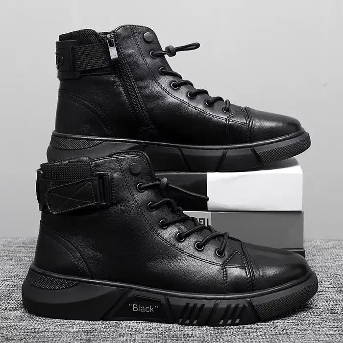 Haute qualité hommes bottes de luxe chaussures à enfiler pour hommes en plein air tout-match haut résistant grande taille chaussures Sapatos Masculinos