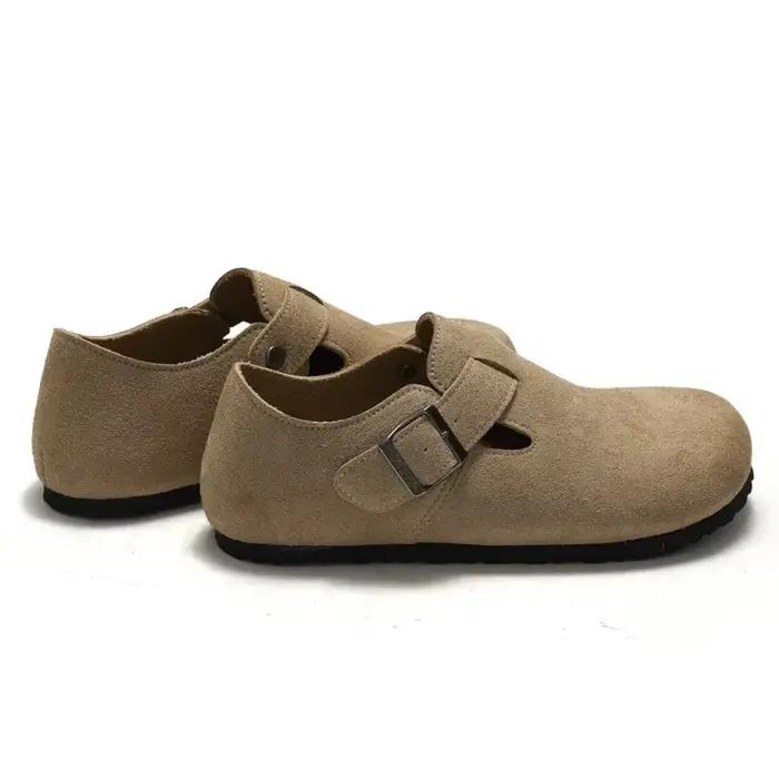 Chaussures décontractées unisexes semelle en liège cuir respirant pour homme et femme automne hiver polyvalentes à offrir occasions multiples