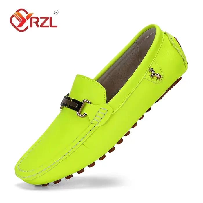Mocassins en cuir PU faits à la main pour hommes