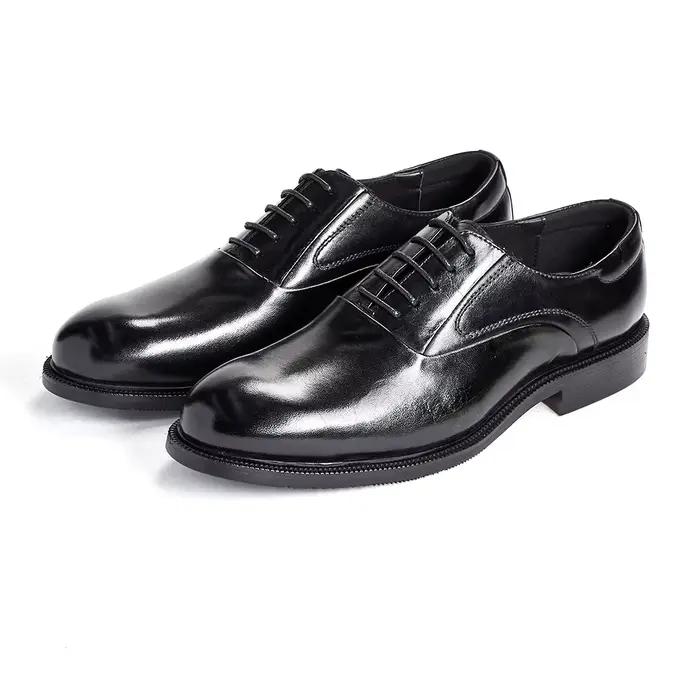 Chaussures en cuir formelles pour hommes d'affaires marron bas automne mariage Oxford pointu bureau mode