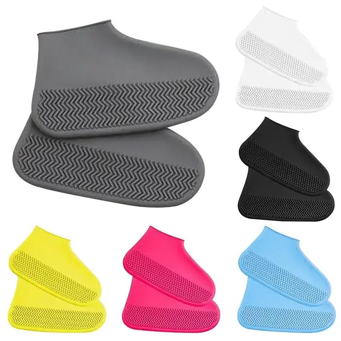 Couvre-chaussures imperméables en Silicone, bottes de pluie antidérapantes, baskets unisexes, protection pour l'extérieur, jour de pluie, couvre-chaussures