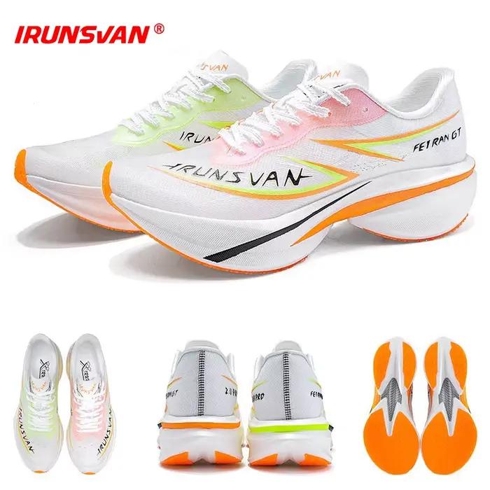 IRUNSVAN T800 chaussures de course en plaque de carbone-chaussures de course légères pour hommes et femmes-entraînement de Marathon, rembourrées et antidérapantes