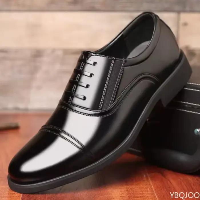 Chaussures d'affaires en cuir à bout rond pour hommes