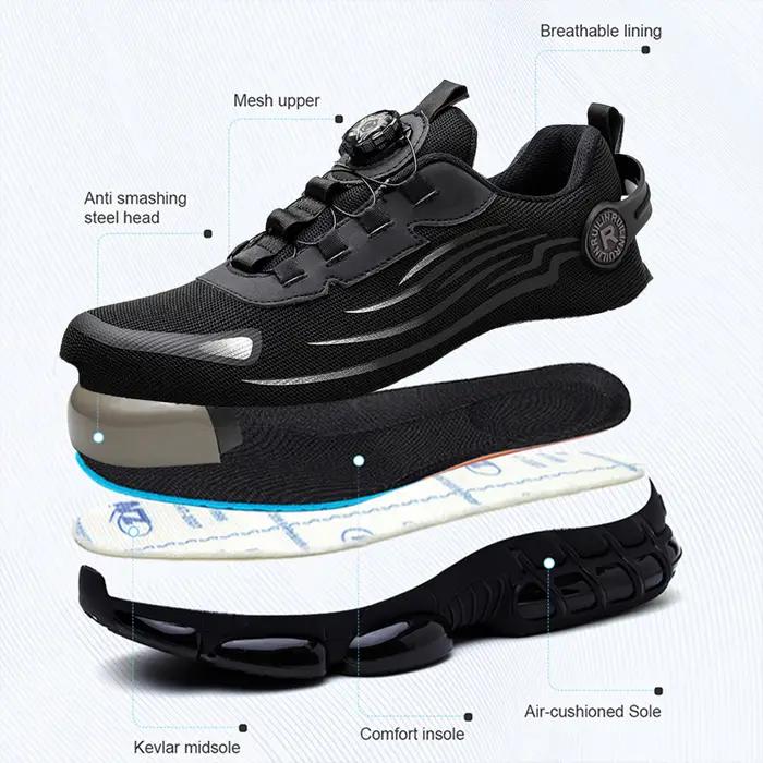 Chaussures de sécurité à bout en acier indestructible antidérapantes résistantes à l'abrasion confortables pour homme occasions professionnelles et familiales
