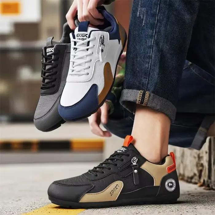 Chaussures en cuir PU pour hommes, baskets décontractées, chaussures de printemps, d'automne et d'hiver pour hommes, chaussures de marche confortables, athlétiques