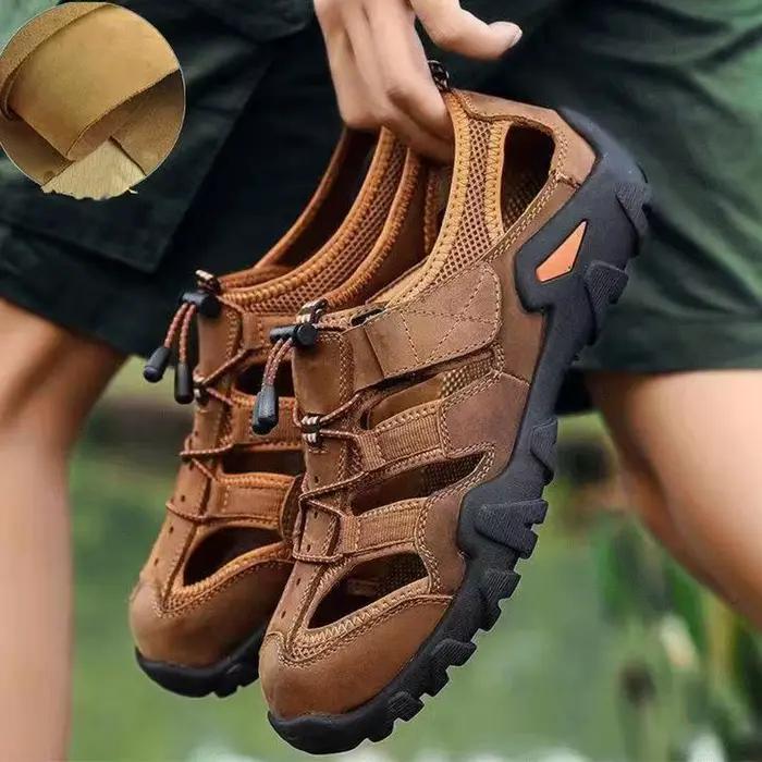 Fashion Versatile Men Shoe Retro Men's Sandals New Comfort Non Slip Men Slipper Breathable Male Casual Shoes with Toe Caps