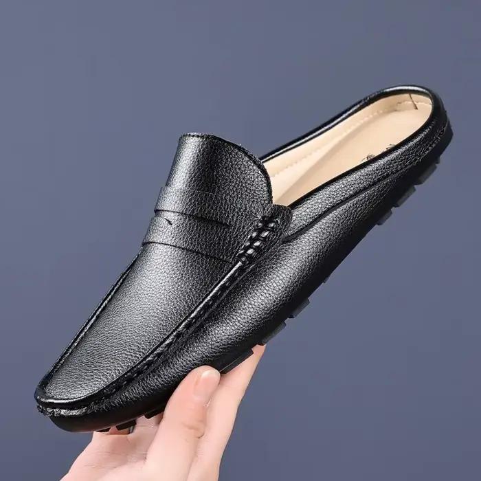 Mocassins d'été à enfiler en cuir souple pour hommes