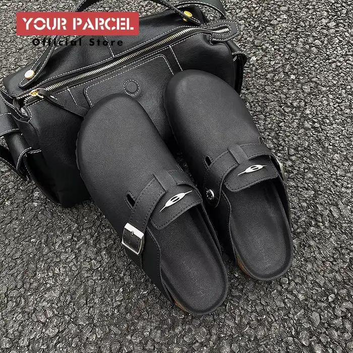 Chaussures Birken rétro en cuir noir pour hommes