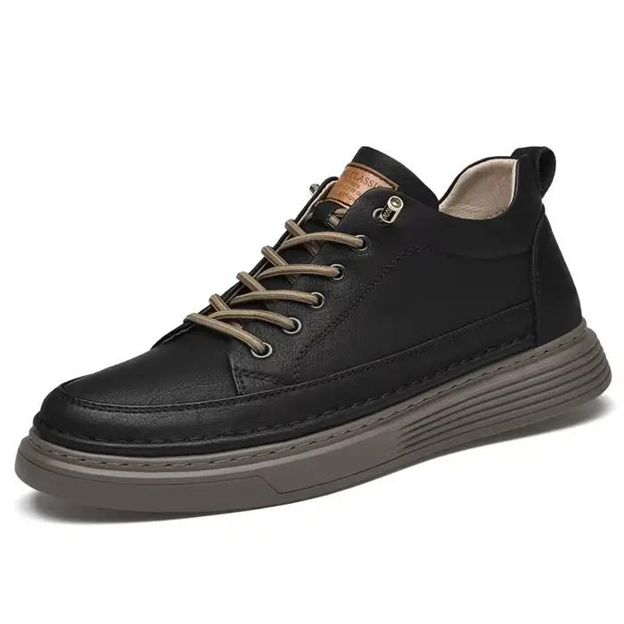Chaussures décontractées en cuir véritable pour hommes de marque italienne