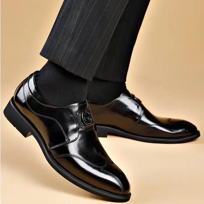 Hommes d'affaires chaussures en cuir verni homme richelieu