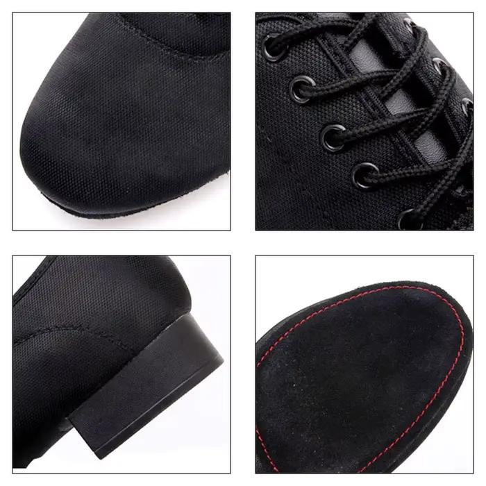 Chaussures de danse Salsa pour hommes semelle souple tissu talon bas Tango baskets de danse pour hommes ocassions de danse et de compétitions