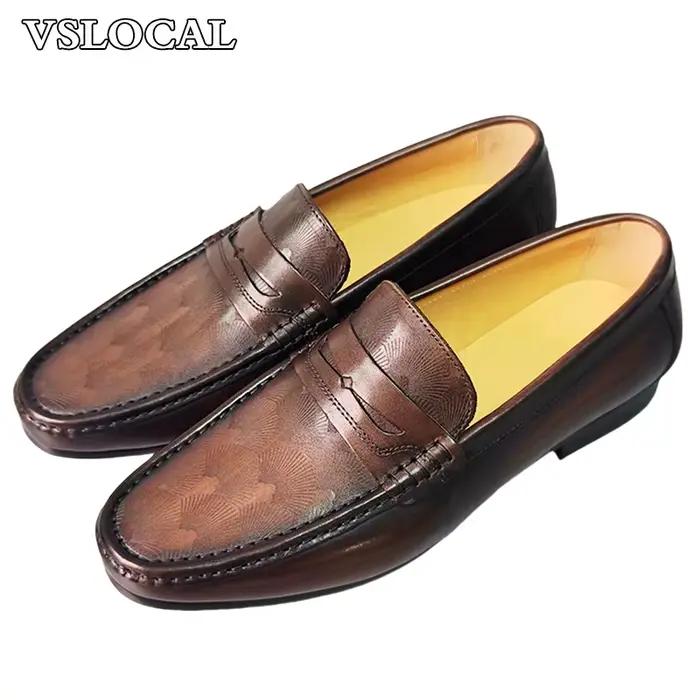 Mocassins de luxe marron pour hommes
