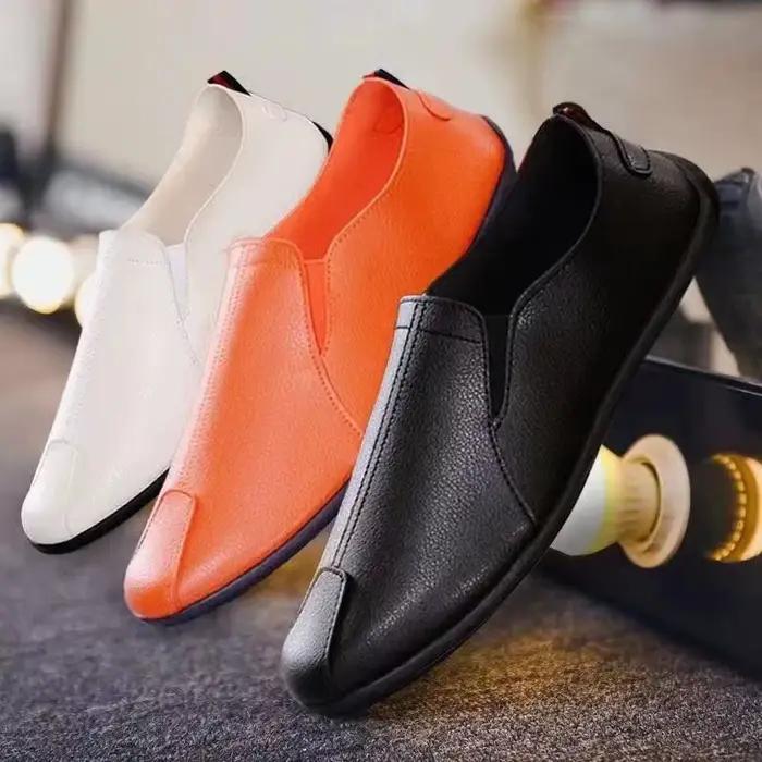Chaussures décontractées YBQJOO pour homme en cuir non ald, coupe basse, semelle souple, respirantes, confortables et élégantes pour homme pour printemps automne occasions spéciales