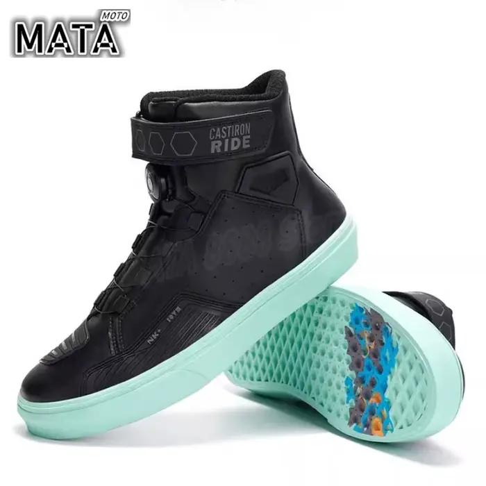Chaussures de moto tendance pour hommes et femmes, bottes de cyclisme, équipement de moto, bottes de moto résistantes à l'usure, chaussures de course en plein air