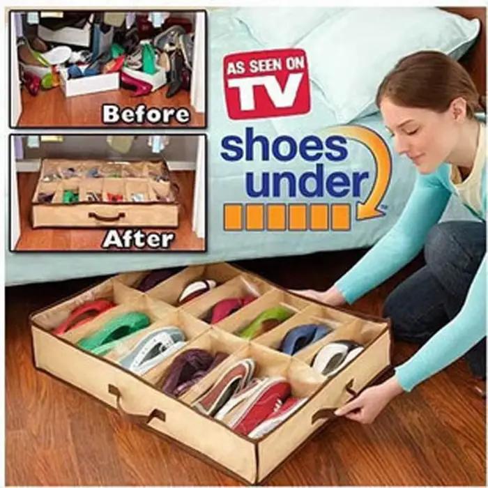 Boîte à chaussures de rangement transparente à 12 grilles, boîte à chaussures à 12 grilles, anti-poussière et résistante à l'humidité