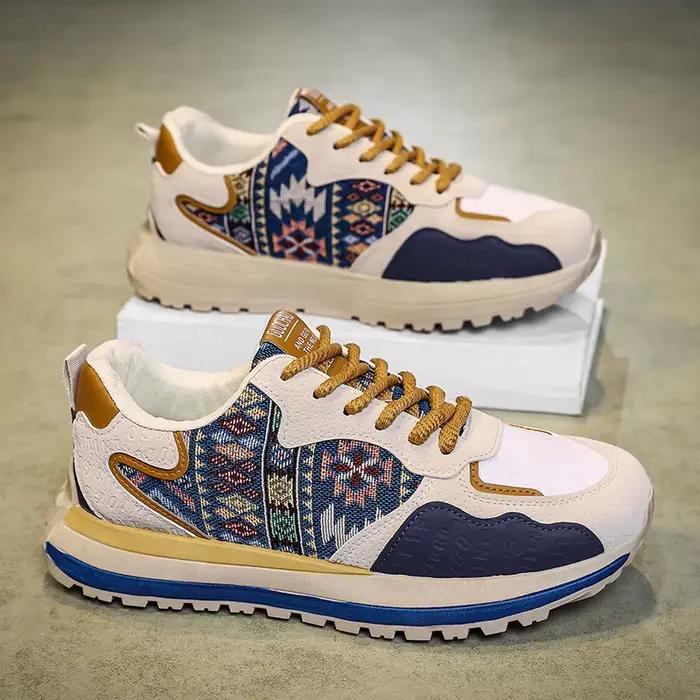Chaussures décontractées homme grande taille plateforme tendance confortables respirantes baskets course couleur mixte été sport casual sneakers sevenmadness