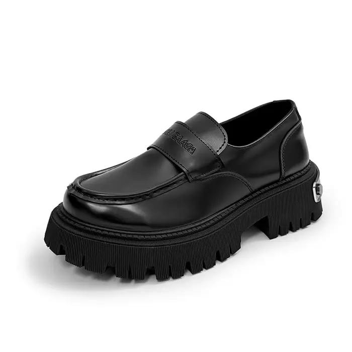 Chaussures Derby à semelle épaisse rehaussante pour hommes