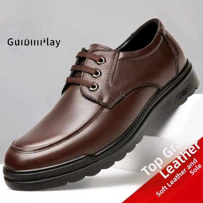 Chaussures Oxford en cuir respirantes et résistantes à l'usure pour hommes