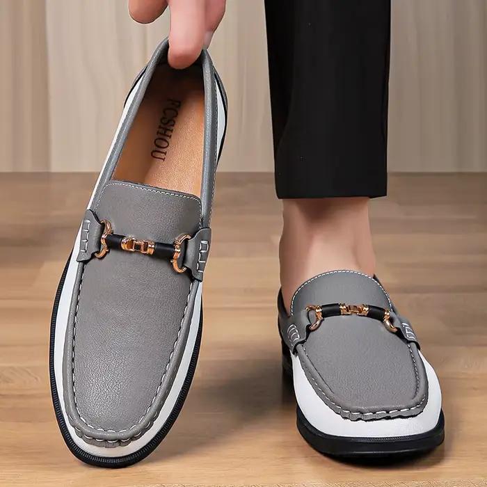 Mocassins en cuir véritable homme sans lacets pour bureau et carrière occassions spéciales polyvalents pointure ajustement précis