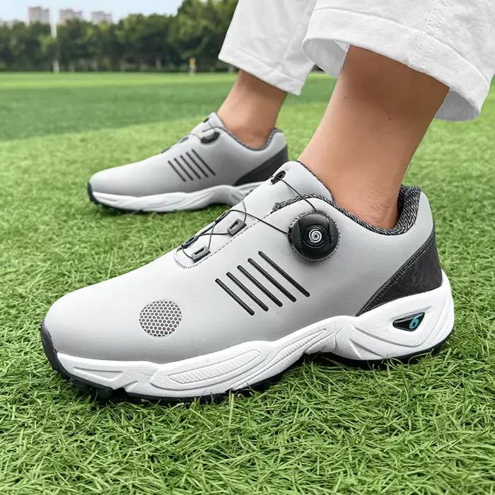 Chaussures de golf imperméables en cuir pour homme et femme, conception antidérapante, adaptées au golf et à la randonnée