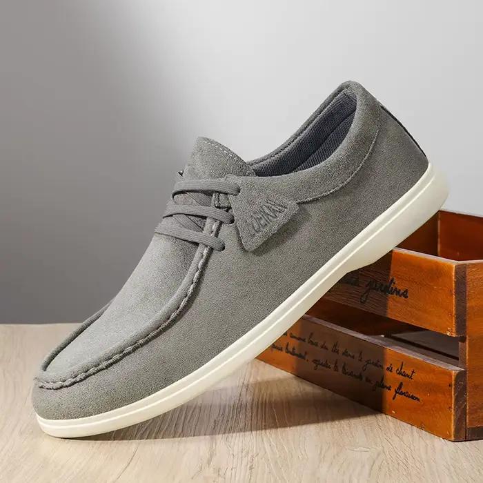 Mocassins en daim pour hommes, chaussures plates souples et légères pour les déplacements quotidiens, le bureau, la conduite, la marche et le shopping
